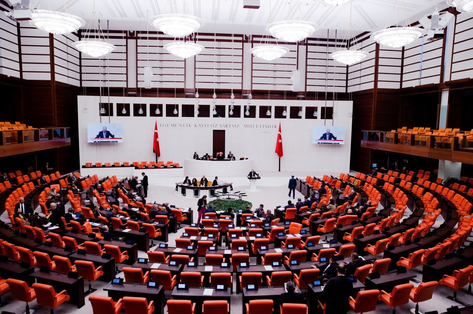 A view from a session of the Grand National Assembly of Türkiye (TBMM) General Assembly in the capital Ankara, Türkiye, Oct. 4, 2022. (AA Photo)