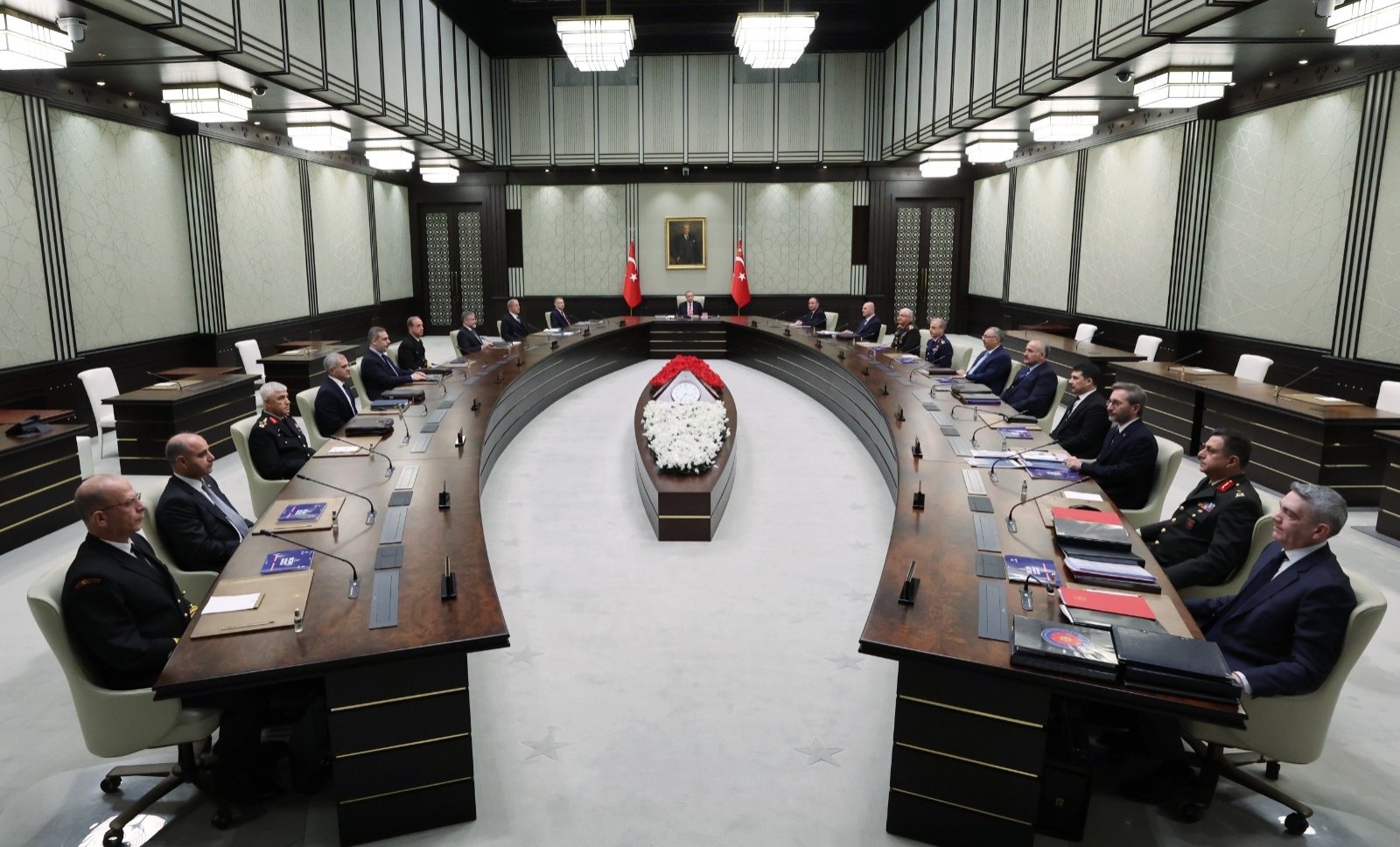 President Recep Tayyip Erdoğan chairs MGK meeting in Ankara, March 30, 2023. (DHA Photo)