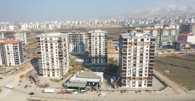An aerial view of residential buildings in earthquake-hit Malatya, Türkiye, March 29, 2023. (DHA Photo)