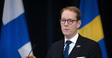 Swedish Foreign Minister Tobias Billstrom speaks during a news conference at the State Department, in Washington, Thursday, Dec. 8, 2022. (AP File Photo)