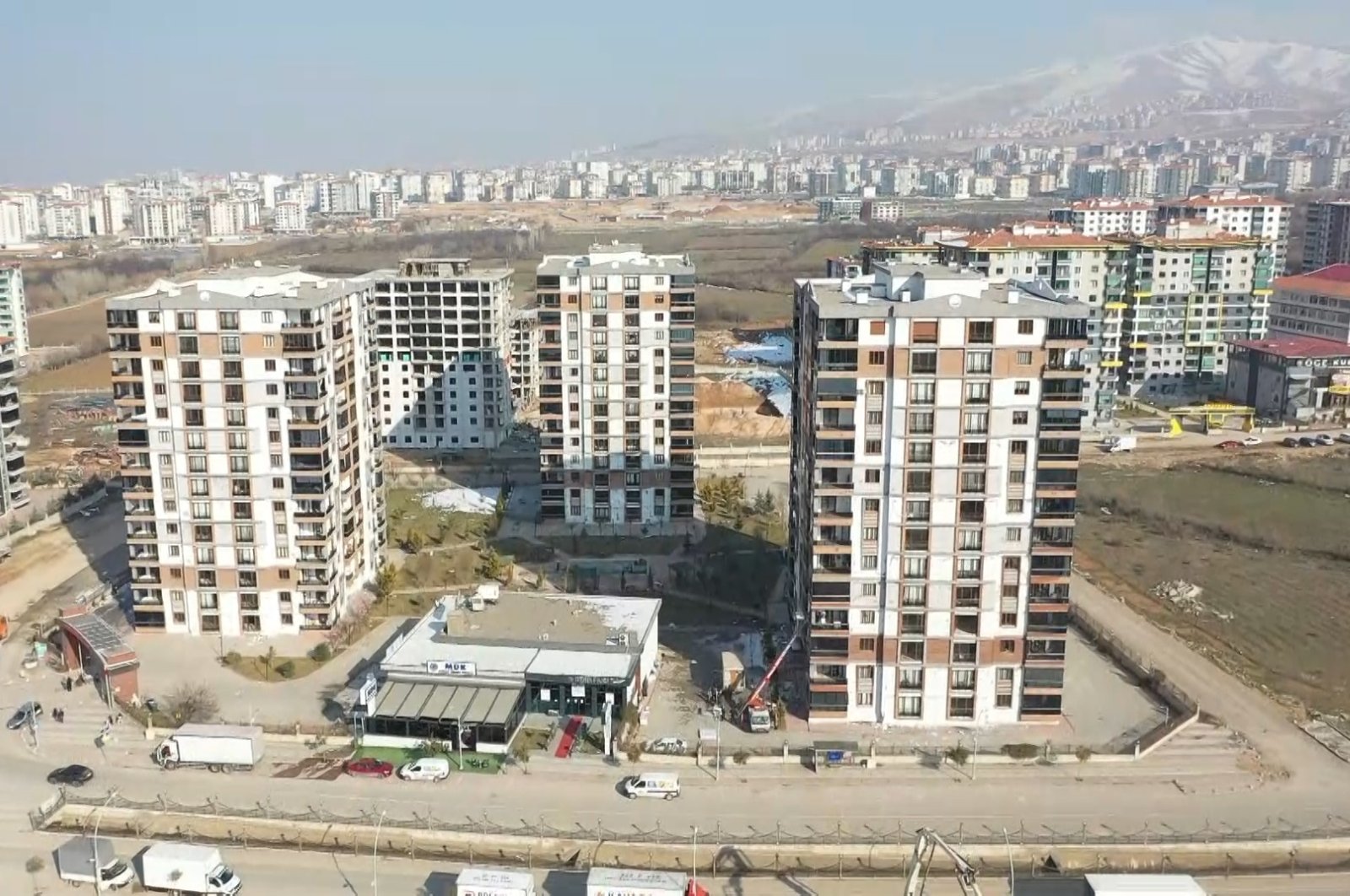 An aerial view of residential buildings in earthquake-hit Malatya, Türkiye, March 29, 2023. (DHA Photo)