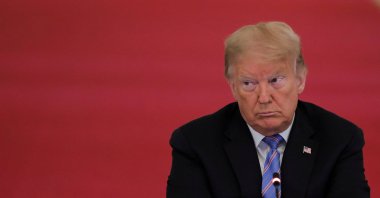 Ex-U.S. President Donald Trump listens during a meeting of the American Workforce Policy Advisory Board in the East Room at the White House, Washington, U.S., June 26, 2020. (Reuters Photo)