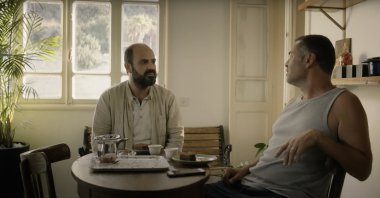 Amer Hlehel (L) and Ashraf Farah, in a scene from the film "Mediterranean Fever." (Screengrab from YouTube)