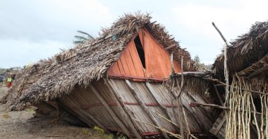 A traditional house on the east coast of Madagascar destroyed in the aftermath of cyclone Freddy in Mananjary, March 27, 2023. (AFP Photo)