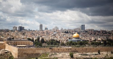 A view taken from the Mount of Olives shows the Al-Aqsa Mosque complex, known to the Jews as the Temple Mount, in East Jerusalem's Old City, occupied Palestine, March 31, 2023. (Reuters Photo)