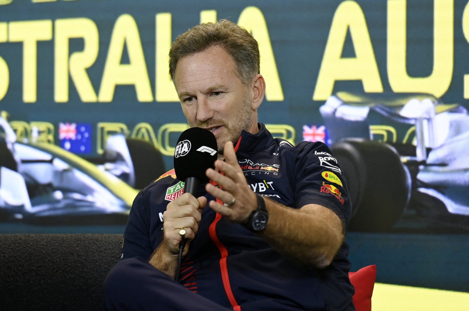 Red Bull team principal Christian Horner during the press conference ahead of Australian Grand Prix at the Melbourne Grand Prix Circuit, Melbourne, Australia, March 31, 2023. (Reuters Photo)