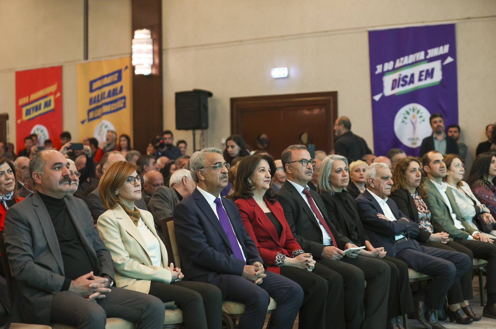Peoples’ Democratic Party&#039;s (HDP) senior officials attend a Green Left Party (YSP) event in the capital Ankara, Türkiye, March 30, 2023. (AA Photo)