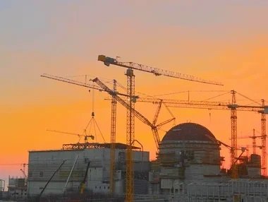 Construction is ongoing at the Akkuyu NPP, Mersin, Türkiye, March 10, 2023. (DHA Photo)