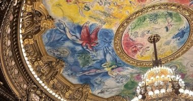 The ceiling details of Paris Opera House, Paris, France, March 29, 2023. (Photo by Derya Taşbaşı)