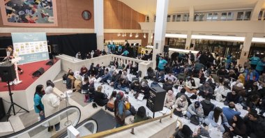 Mass iftar program held in British Library, London, U.K., March 31, 2023. (AA Photo)