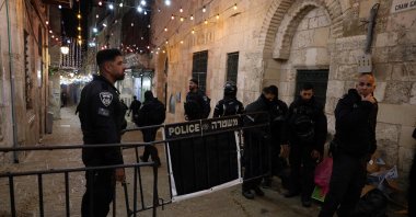 Israeli police forces seen in the Old City in annexed East Jerusalem, Palestine, April 1, 2023. (AFP Photo)
