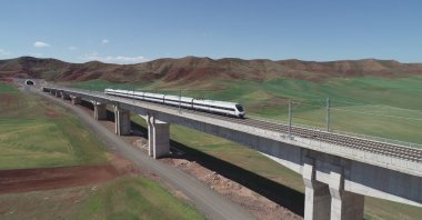 The Ankara-Sivas high-speed ​​train (YHT) line, among Türkiye&#039;s megaprojects, is set to be completed soon. (AA Photo)