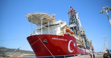 Drilling ship Abdülhamid Han is seen in this photo in the Silifke district, Mersin, Türkiye, July 26, 2022 (AA Photo)