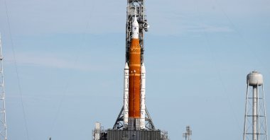 NASA's next-generation moon rocket with the Orion crew capsule, is readied for launch on pad 39-B, for the unmanned Artemis 1 mission to the Moon, at Cape Canaveral, Florida, U.S., Nov. 15, 2022. (Reuters Photo)
