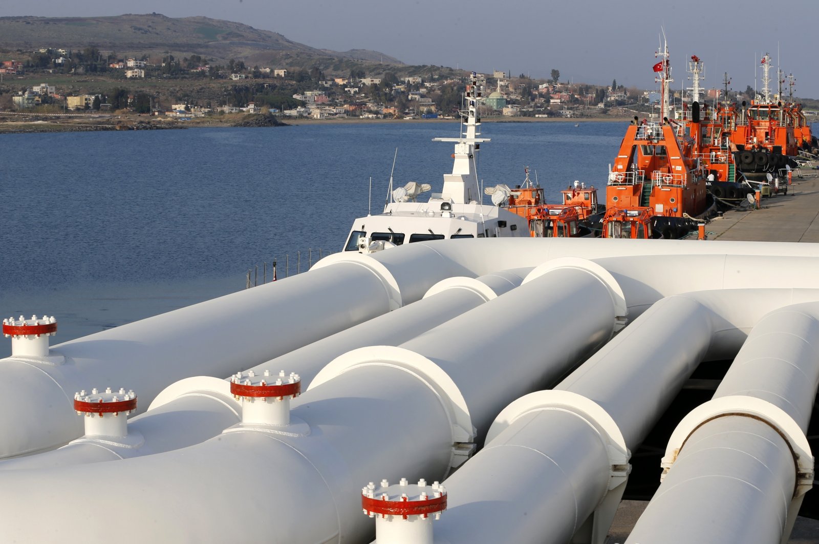 A general view shows pipes at Türkiye&#039;s Mediterranean port of Ceyhan, in Adana, southern Türkiye, Feb. 19, 2014. (Reuters Photo)