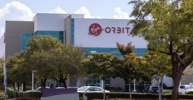 The Virgin Orbit building is seen after the company paused operations last week, in Long Beach, California, U.S., March 22, 2023. (Reuters Photo)