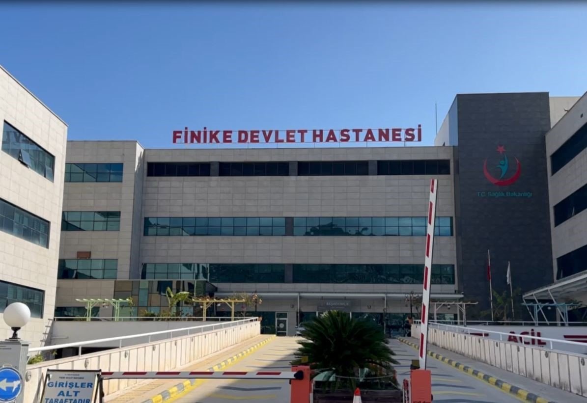 The State Finike Hospital where the personnel from the Guinea-Bissau-flagged commercial ship were brought for treatment, Antalya, southern Türkiye, April 5, 2023. (IHA Photo)
