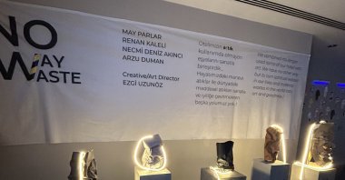 The artworks in the "No Way No Waste" exhibition, Ankara, Türkiye, April 1, 2023. (Photo by Funda Karayel)