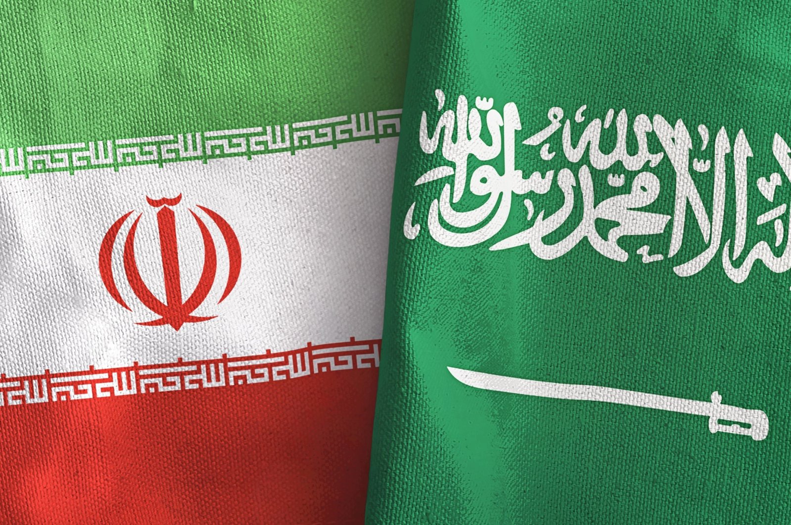 This illustration shows the national flags of Iran and Saudi Arabia. (Shutterstock)