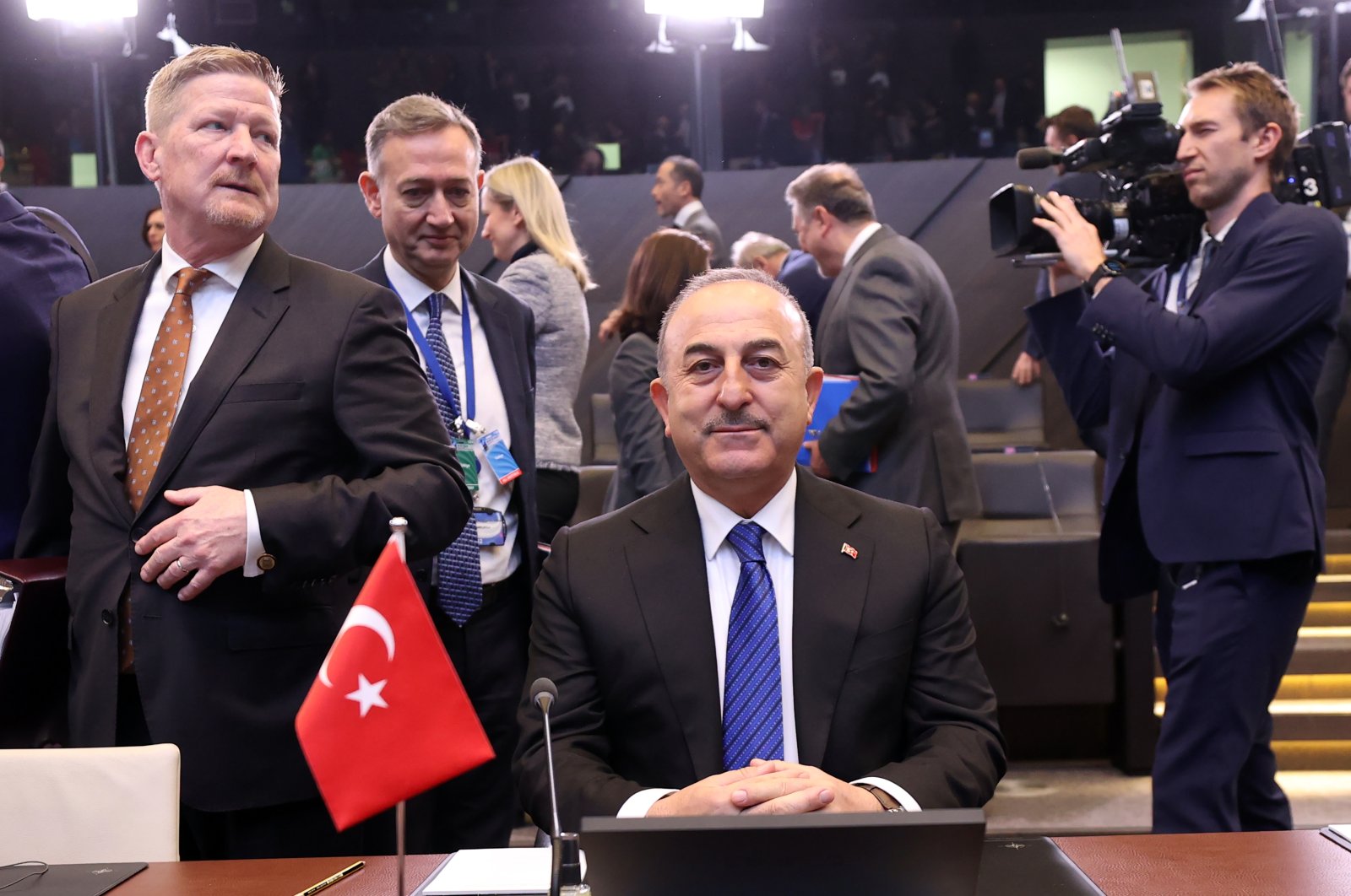 Foreign Minister Mevlüt Çavuşoğlu attends a NATO foreign ministers&#039; meeting at the alliance&#039;s headquarters in Brussels, Belgium, April 5, 2023. (AA Photo)