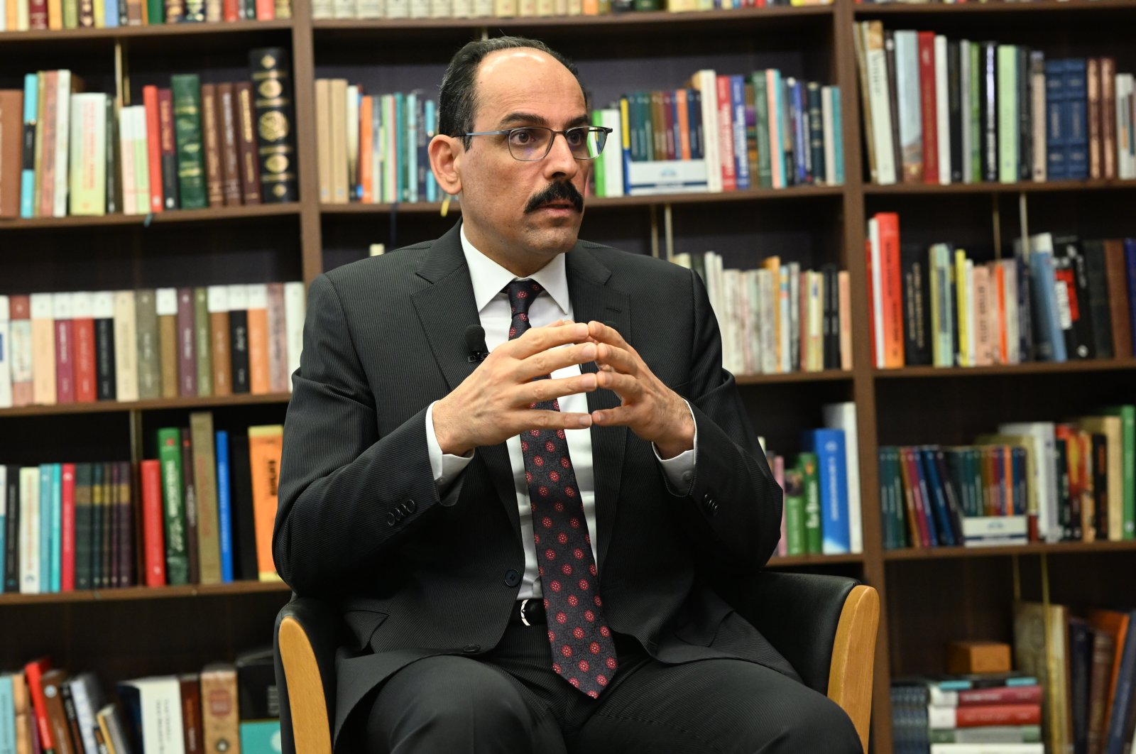 Ibrahim Kalın speaks at the interview, in the capital Ankara, Türkiye, Apr. 5, 2023. (AA Photo)