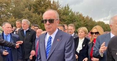 Muharrem Ince visits Anıtkabir, the mauseloum of Mustafa Kemal Atatürk, in the capital Ankara, Türkiye, April 5, 2023. (DHA Photo)
