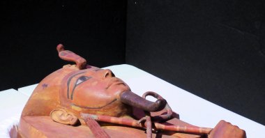 The sarcophagus of Pharaoh Ramses II is on display in Paris until September as part of a rare exhibition outside of Egypt. (dpa Photo)