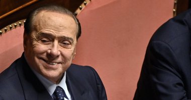 Forza Italia leader Silvio Berlusconi at the Senate in Rome, Italy, Oct. 26, 2022. (EPA Photo)