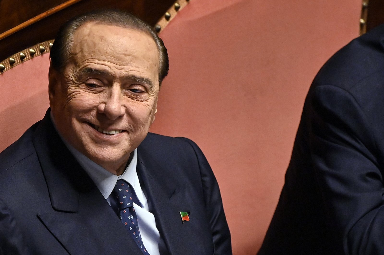 Forza Italia leader Silvio Berlusconi at the Senate in Rome, Italy, Oct. 26, 2022. (EPA Photo)