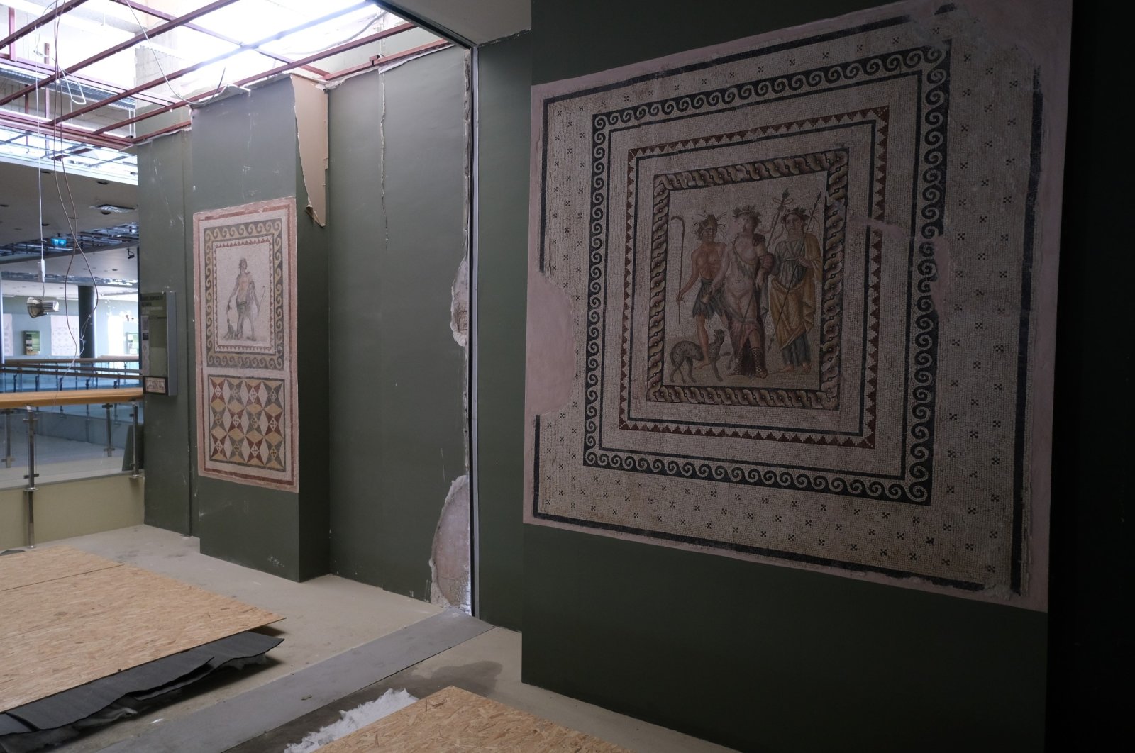 Mosaics on display at the Hatay Archaeology Museum, Hatay, Türkiye, April 8, 2023. (IHA Photo)