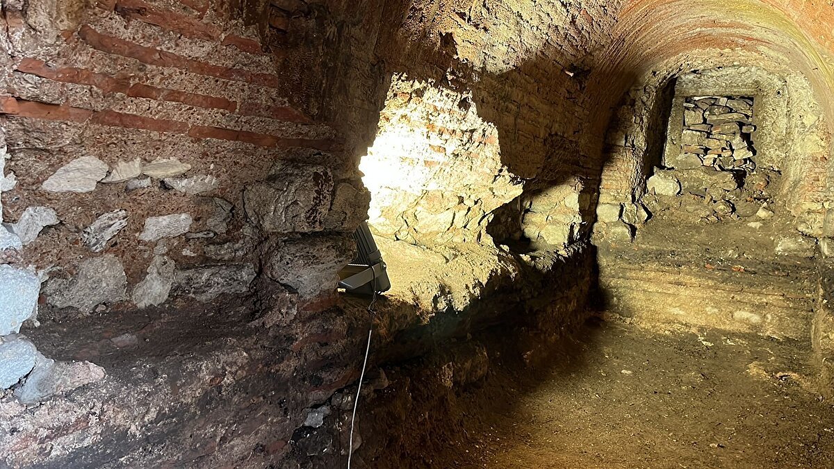The 1,500-year-old underground tunnels discovered in Istanbul, Türkiye, April 9, 2023. (DHA Photo)