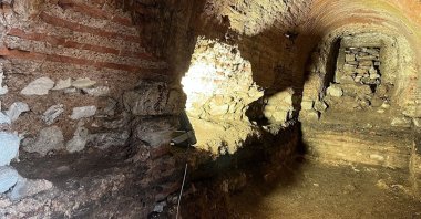 The 1,500-year-old underground tunnels discovered in Istanbul, Türkiye, April 9, 2023. (DHA Photo)