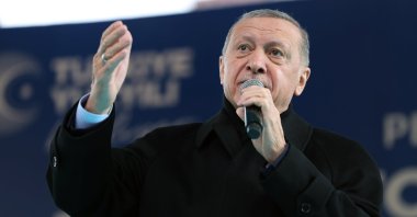 President Recep Tayyip Erdoğan speaks at a ceremony in Istanbul, Türkiye, April 9, 2023. (DHA Photo)