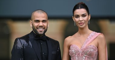 Dani Alves and Joana Sanz attend the Earthshot Prize 2021 at Alexandra Palace, London, U.K., Oct. 17, 2021. (Getty Image Photo)