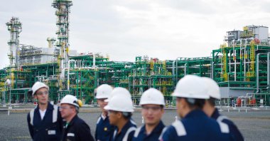A general view the Bolashak oil plant on the Kashagan offshore oil field near Atyrau in Kazakhstan, June 30, 2013. (AFP Photo)