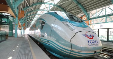 A train is seen at a station in Sivas, Türkiye, April 11, 2013. (AA Photo)