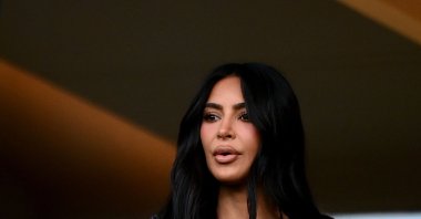 U.S. socialite Kim Kardashian attends the French L1 football match between Paris Saint-Germain (PSG) and Stade Rennais FC at The Parc des Princes Stadium in Paris on March 19, 2023. (AFP Photo)
