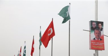 Turkish and Pakistani national flags are seen amid President Recep Tayyip Erdoğan’s visit to Islamabad, Pakistan, Feb. 13, 2020. (AA File Photo)