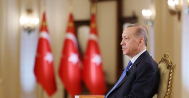 President Recep Tayyip Erdoğan speaks during an interview, in the capital Ankara, Türkiye, April 12, 2023. (İHA Photo)