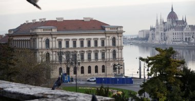 The headquarters of the International Investment Bank is pictured in Budapest, Hungary, April 13, 2023. (Reuters Photo)