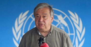 U.N. Secretary-General Antonio Guterres addresses a news conference at the U.N. Base in Halane Mogadishu, Somalia, April 12, 2023. (Reuters Photo)
