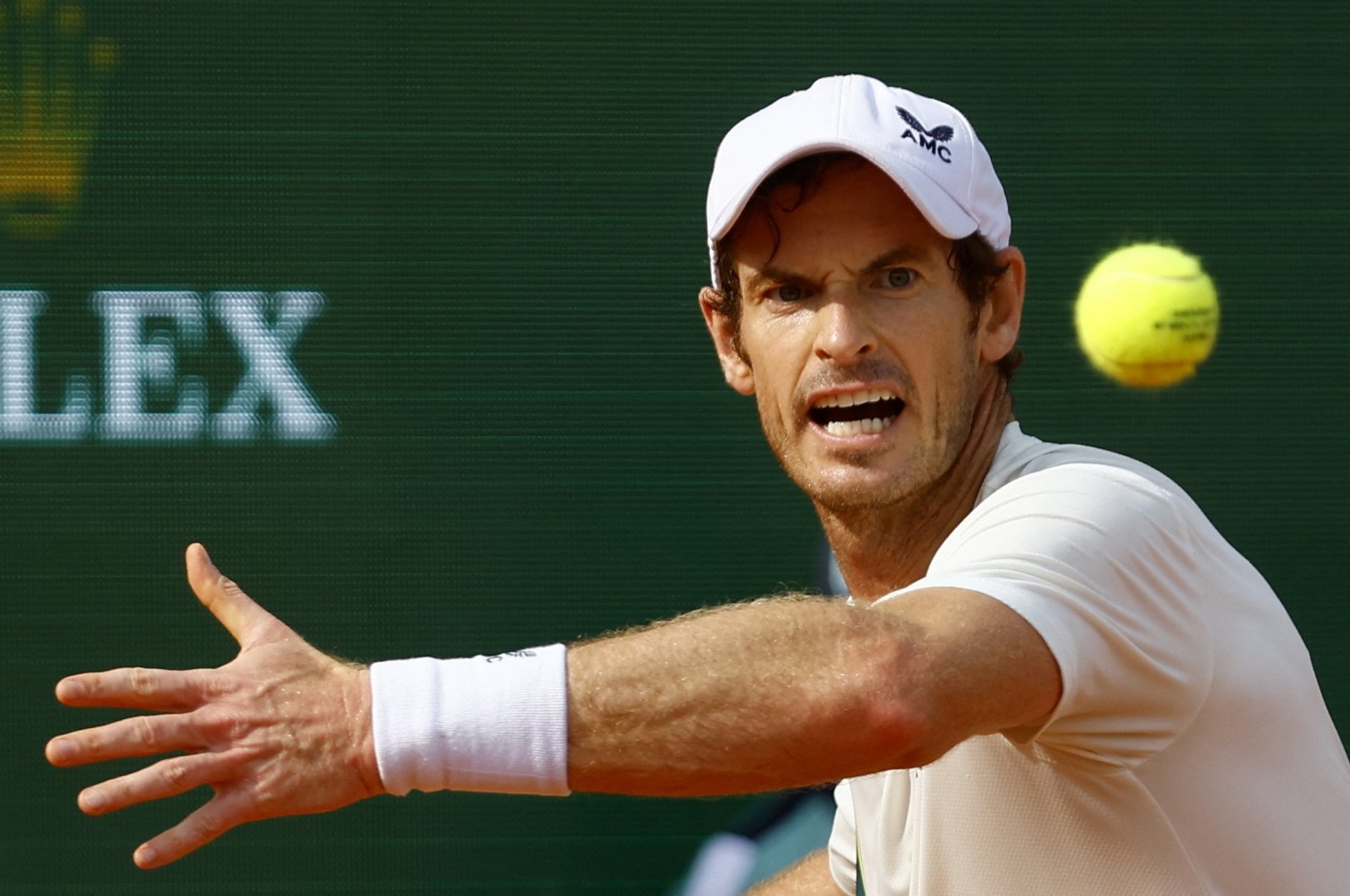 Britain&#039;s Andy Murray in action during his a first-round match against Australia&#039;s Alex de Minaur at Monte Carlo Masters, Roquebrune-Cap-Martin, France, April 10, 2023. (Reuters Photo)