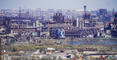A view from Mariupol shows the damage in the Russian-controlled city of Donetsk, April 14, 2023. (AA Photo)