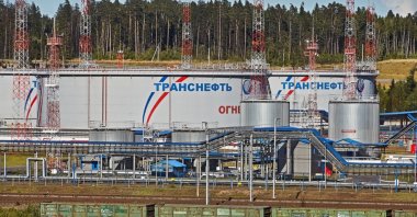 A petroleum storage tank of Transneft is seen in Ust-Luga Port, Leningrad, Russia, Aug. 7, 2018. (Shutterstock Photo)