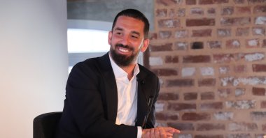 Newly appointed Eyüpspor coach Arda Turan poses for a photo, Istanbul, Türkiye, Oct. 5, 2022. (DHA Photo)