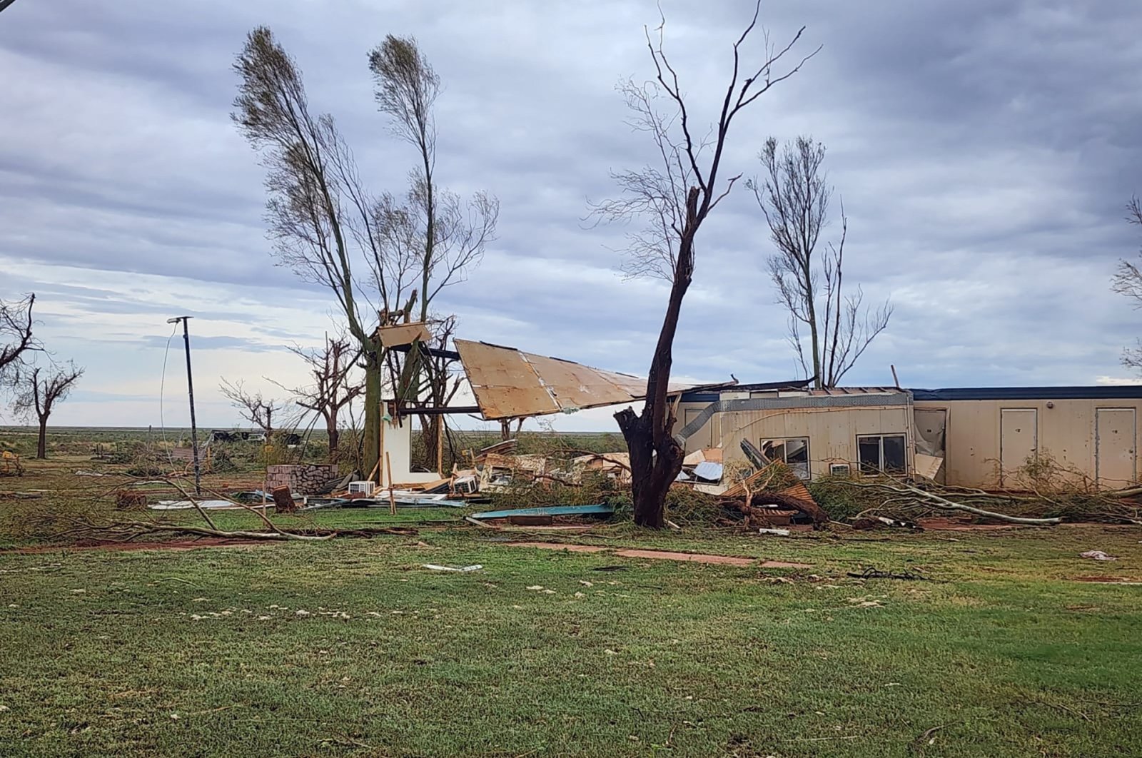 A view of the damage, to the Pardoo Roadhouse and Tavern, caused by Cyclone Ilsa, Pardoo, April 14, 2023. (Reuters Photo)