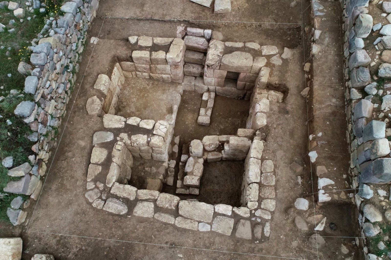 A handout photo made available by the Peruvian Ministry of Culture shows an Inca ceremonial bath in the Huanuco Pampa archaeological zone, department of Huanuco, Peru, April 13, 2023. (EPA Photo)