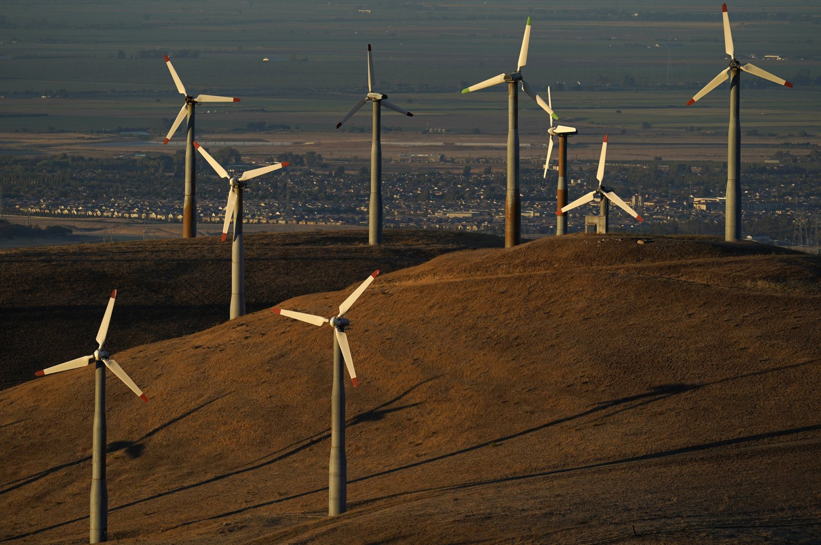 Wind turbines operate in Livermore, California, U.S., Aug. 10, 2022. (AP Photo)