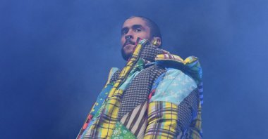 Puerto Rican singer Bad Bunny performs during the first weekend of the Coachella Valley Music and Arts Festival in Indio, California, U.S., April 14, 2023. (AFP Photo)