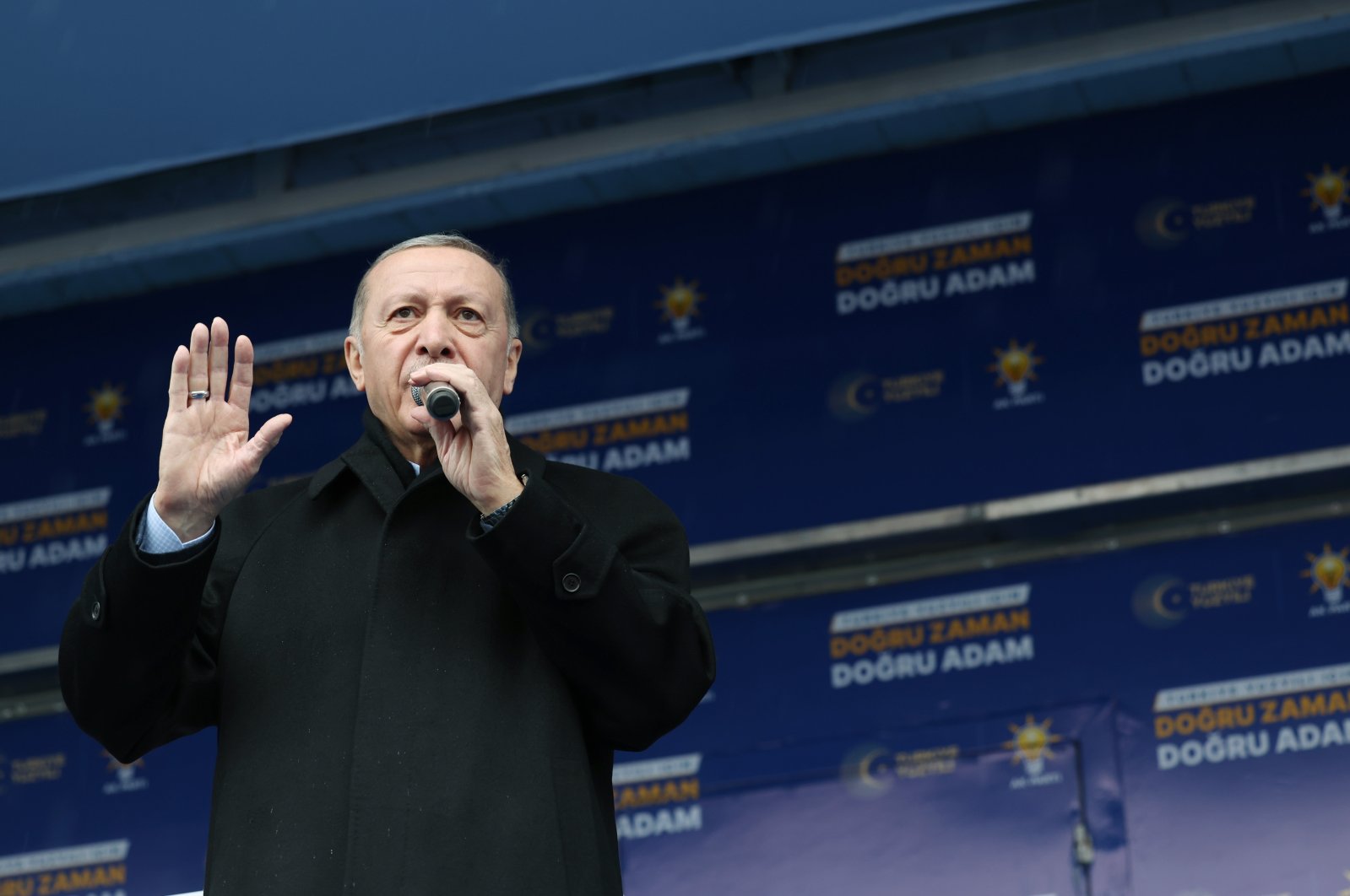 President Recep Tayyip Erdoğan speaks during a rally in Afyonkarahisar province, western Türkiye, April 18, 2023. (AA Photo)